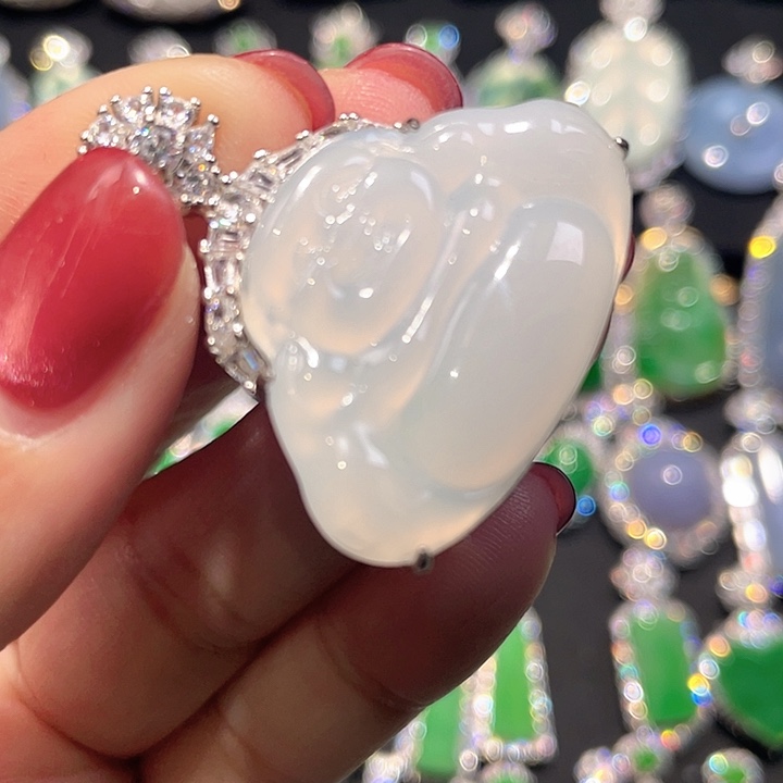 翡翠银S925镶嵌颈饰