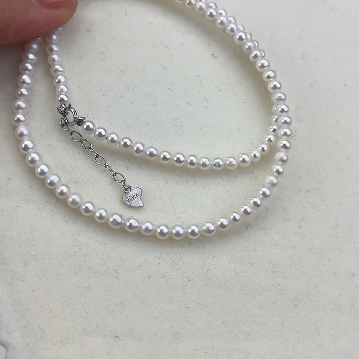 淡水珍珠颈饰银S925镶嵌卡4