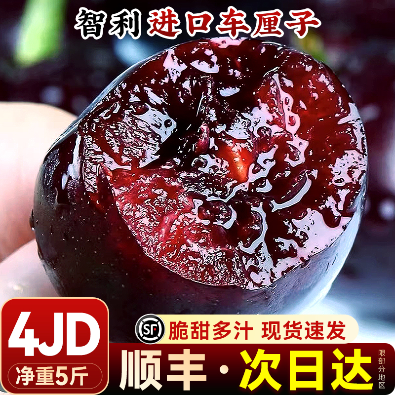 【顺丰送上门】智利进口空运车厘子礼盒5斤4J新鲜樱桃水果整箱包邮内附果径卡智利