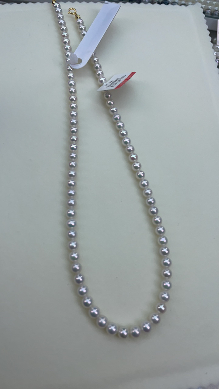 5-5.5极光正圆冷青白小灯泡几乎无暇项链