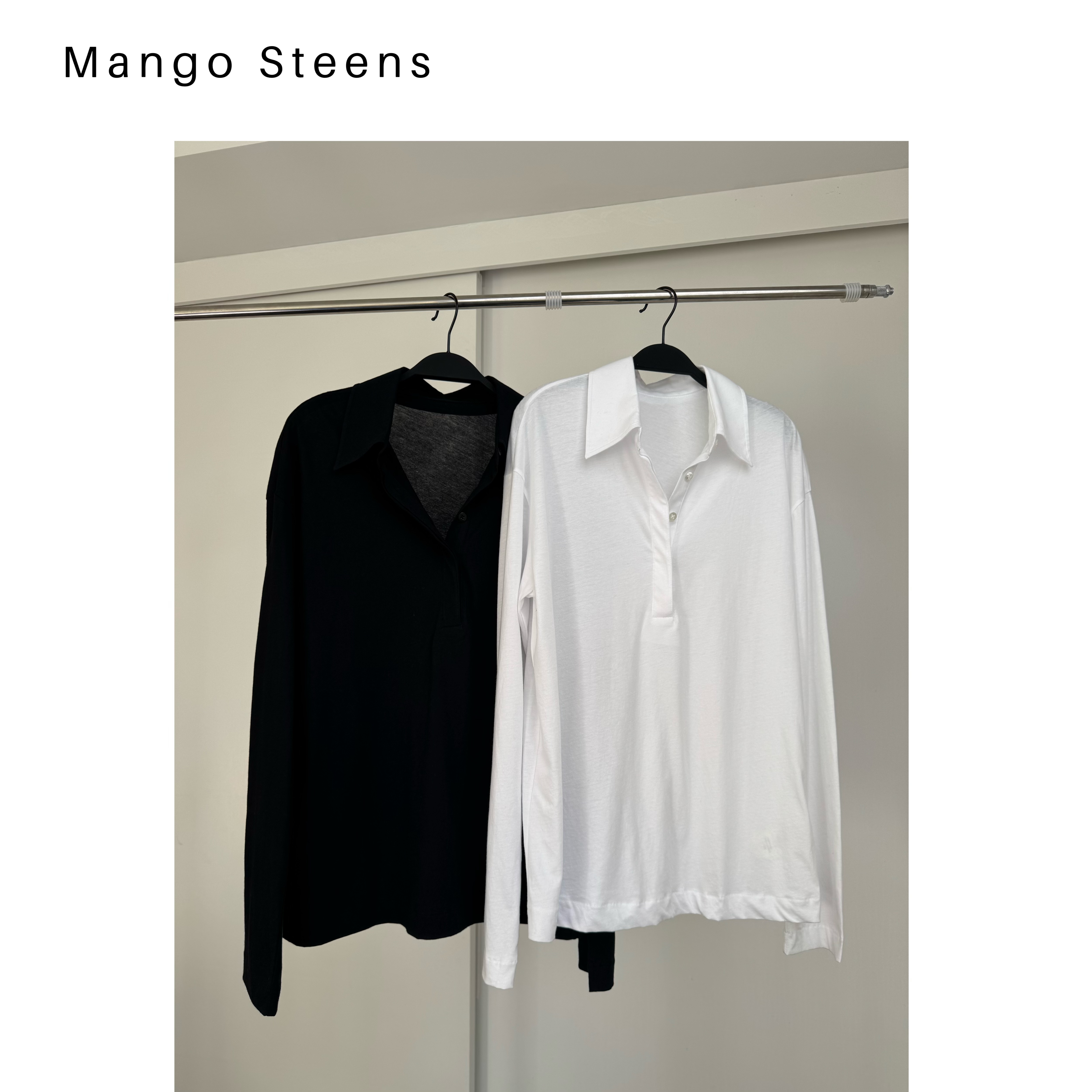 MANGO steen‘s丨ROWWW极简主义polo领长袖T恤I7145