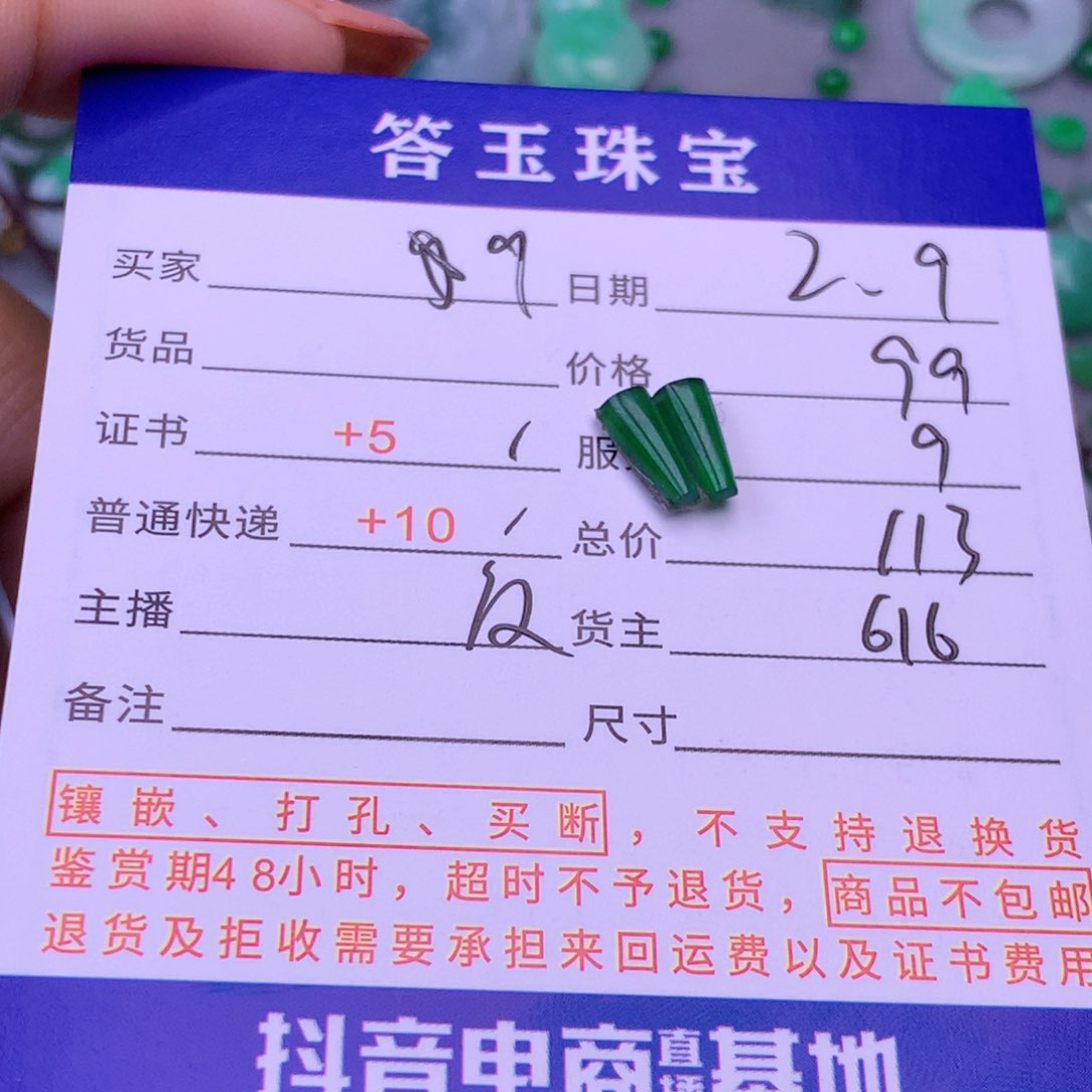 翡翠挂件未镶嵌9*翡翠