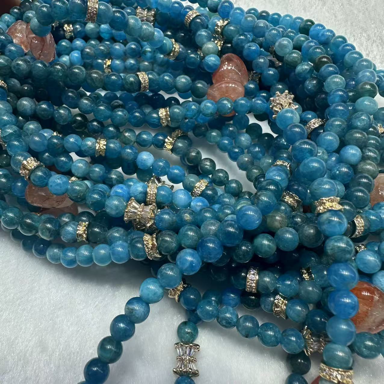 X673【赵小姐】时尚百搭蓝磷灰石项链多样性发其一