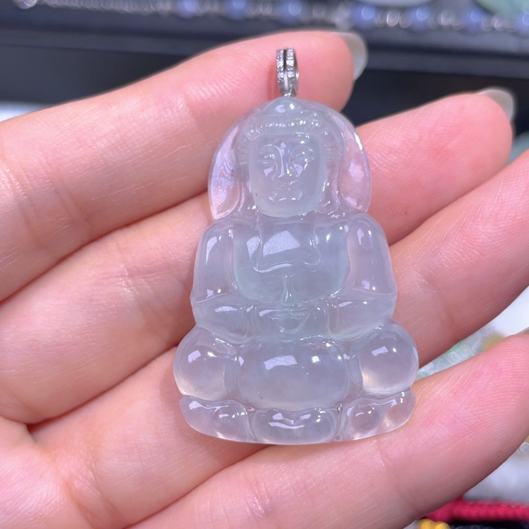 颈饰18K金镶嵌翡翠翡翠