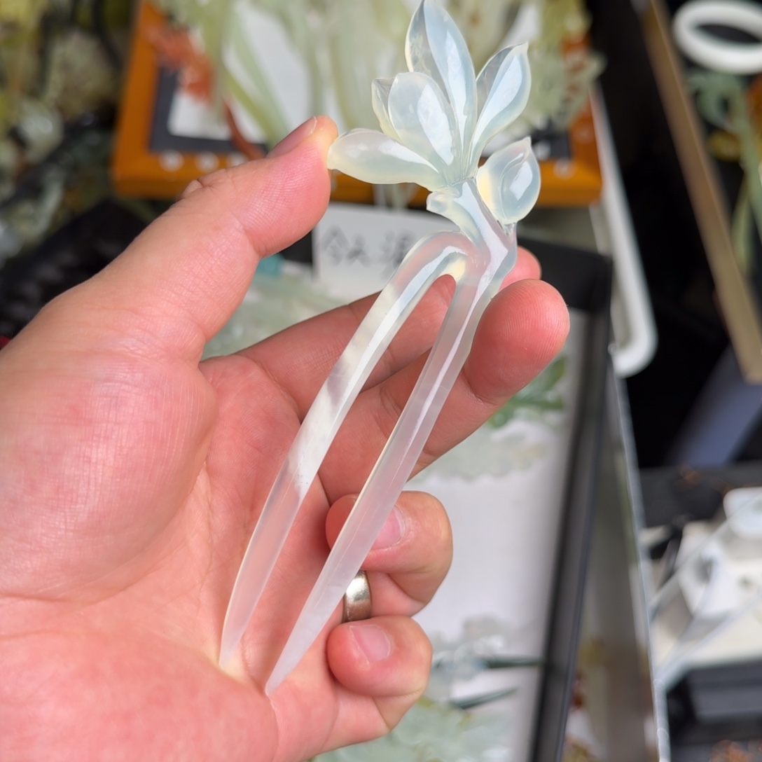 蛇纹石玉未镶嵌发饰