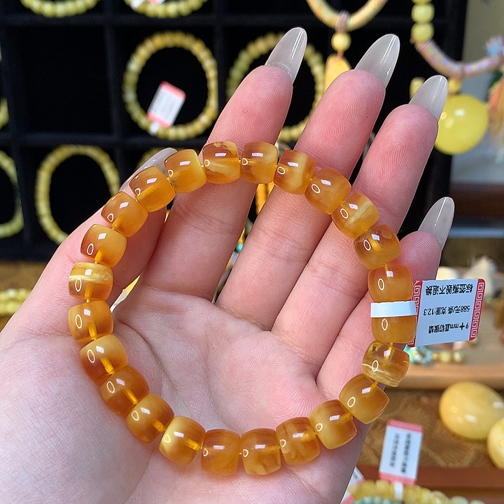 琥珀手链未镶嵌蜜蜡手串素圈