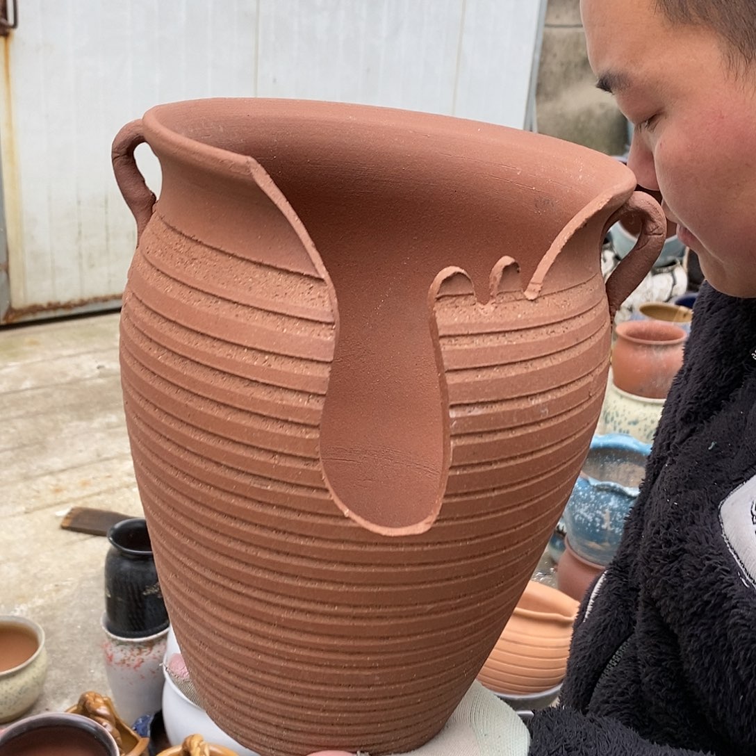 紫砂花盆瑕疵口20高26