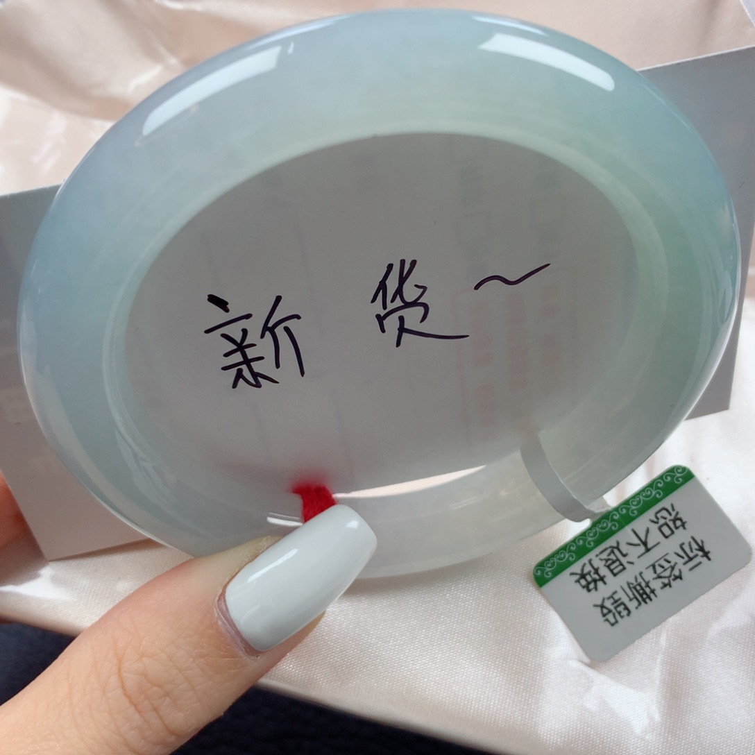 未镶嵌手镯翡翠冰胶果冻蓝海蓝之谜圆条55