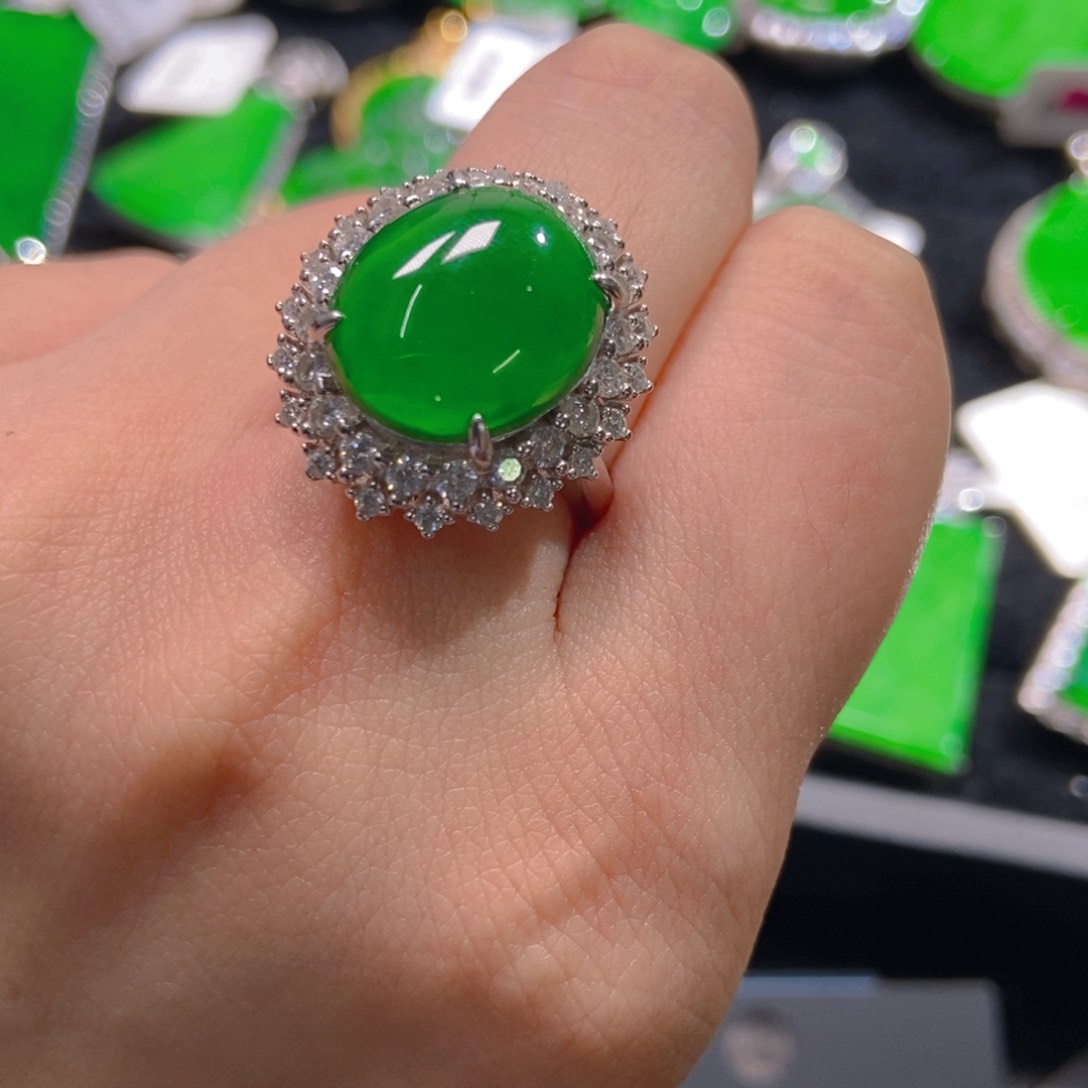 翡翠吊坠(不含链)银S925镶嵌群*