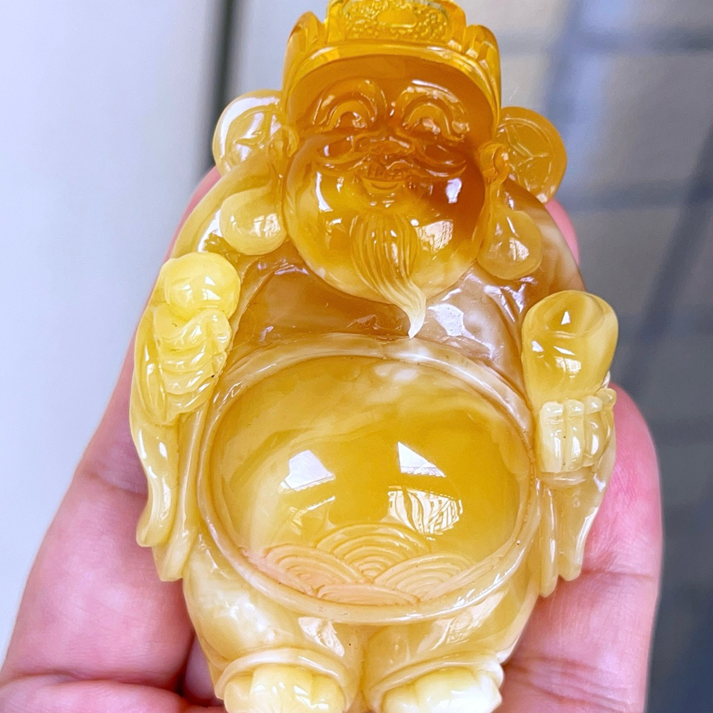 大师精雕俄料花蜡财神