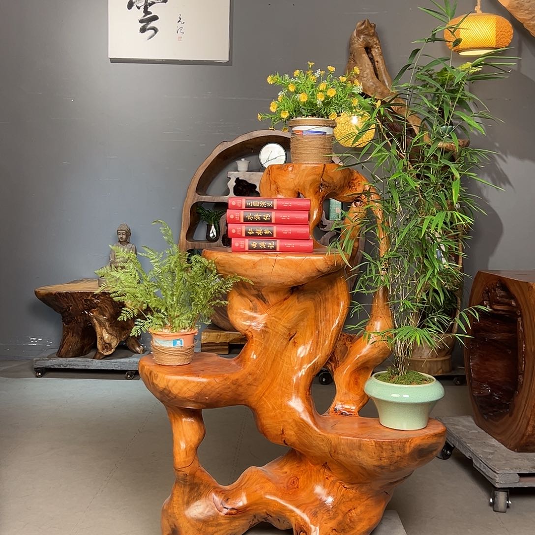 如***#整体无拼接花架香樟木