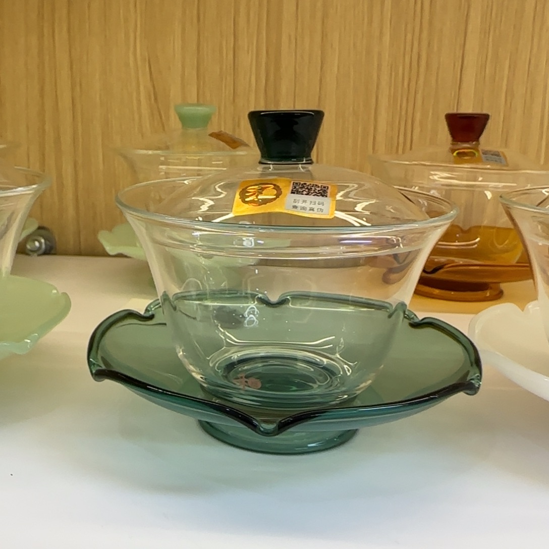 禾器荷叶盖碗墨绿色