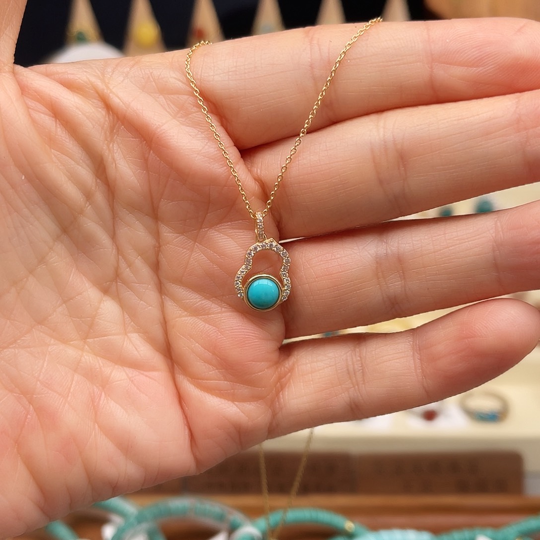 绿松石颈饰合金项链