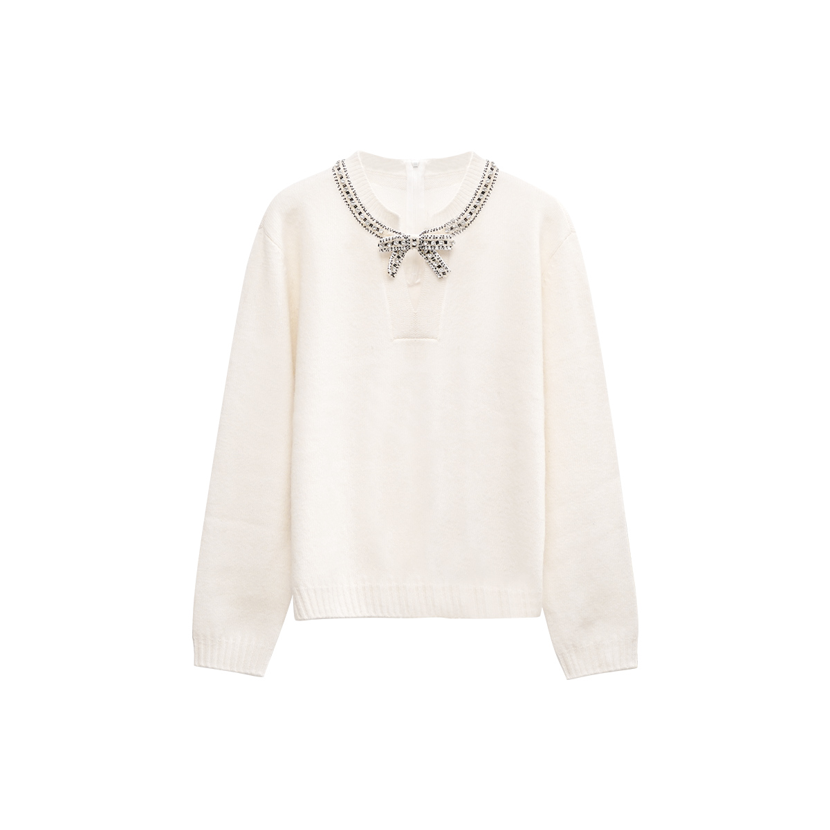 常规针织V领落肩袖一字领毛衫打底衫套衫OP-400