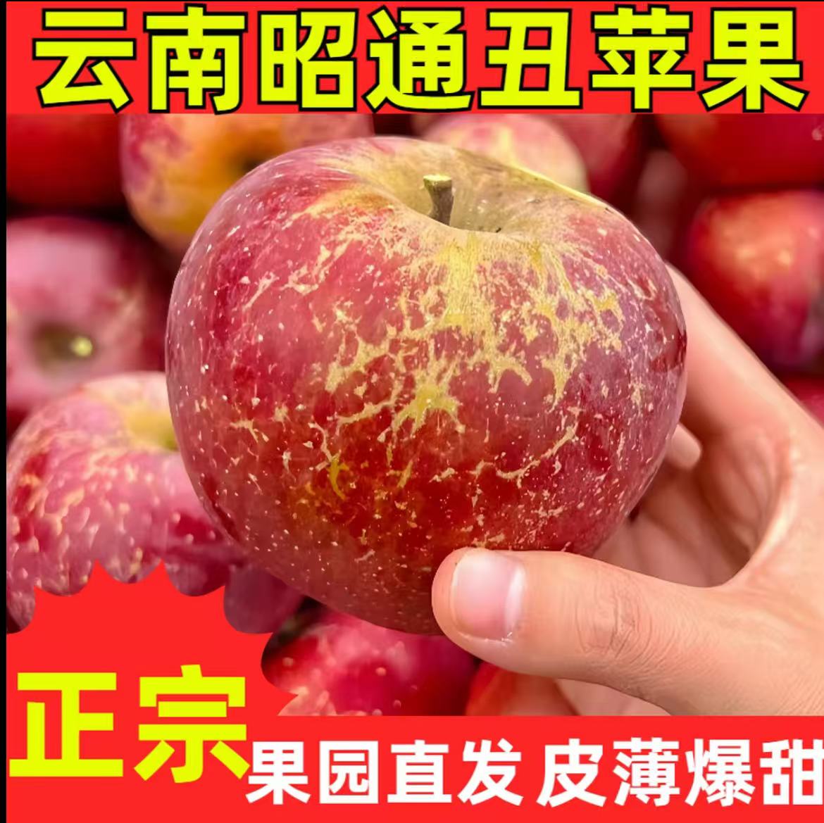 云南昭通丑苹果红露新鲜水果云南特产高原种植皮薄肉脆清甜新鲜