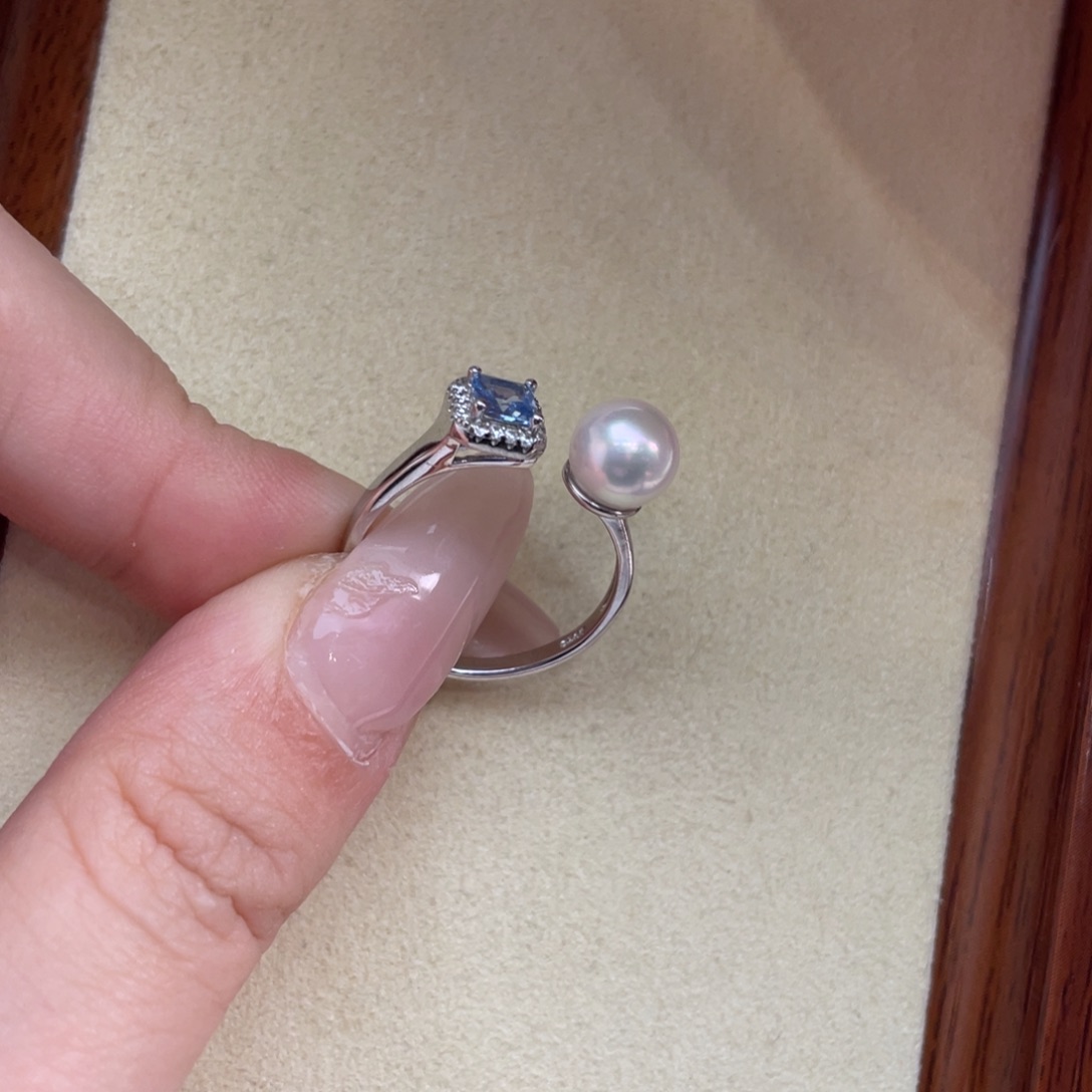 海水珍珠戒指银S925镶嵌