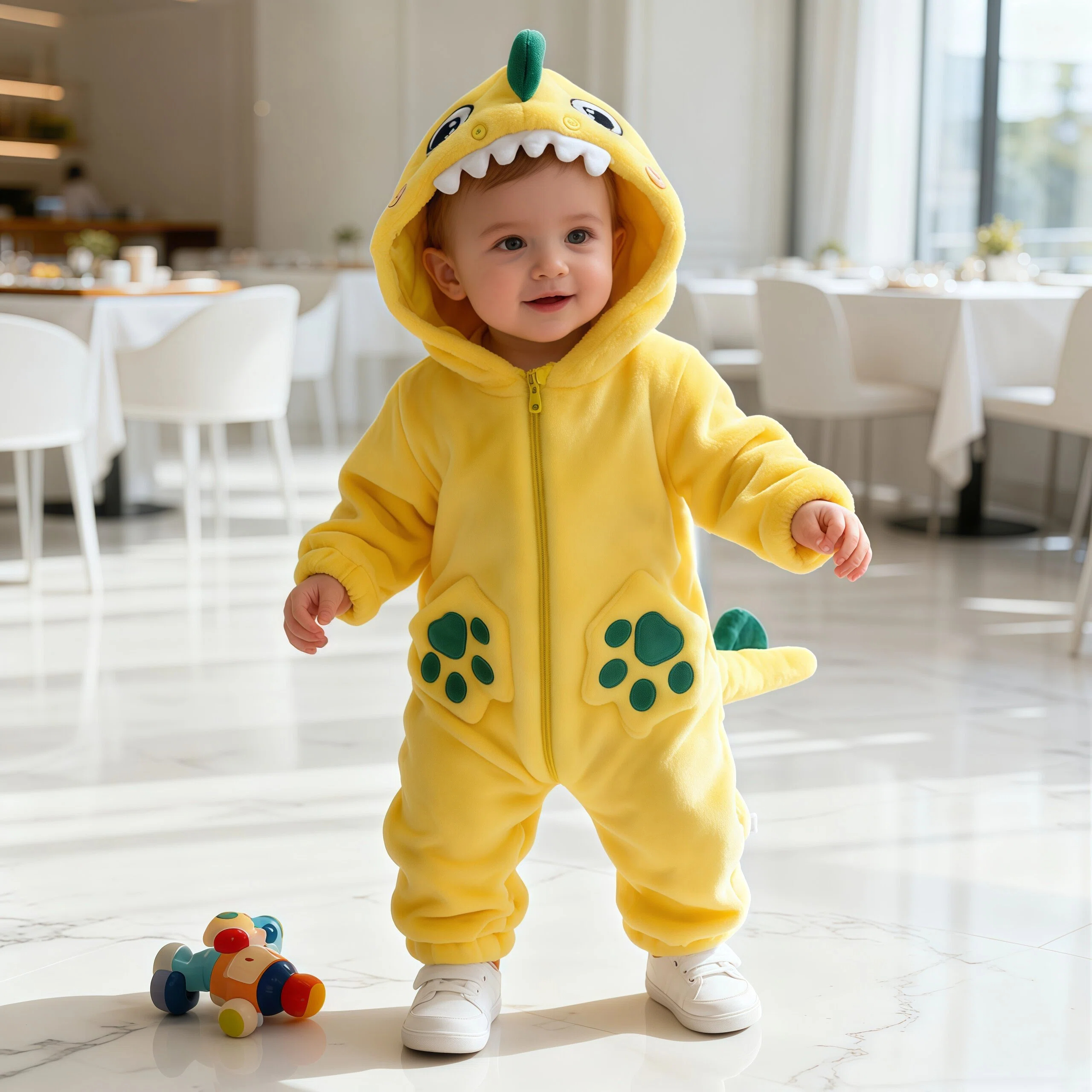 Tolo Rabbit/奇乐兔网红宝卡通可爱恐龙婴儿春秋单层薄造型连体衣