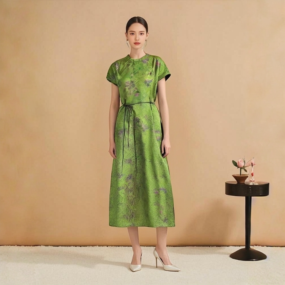 贵夫人43-翠绿兼霞2025平价上衣宽松显瘦修身气质国风新中式旗袍