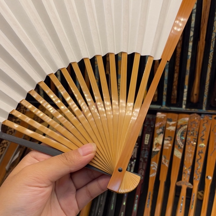 扇子老玉竹纯手工双合