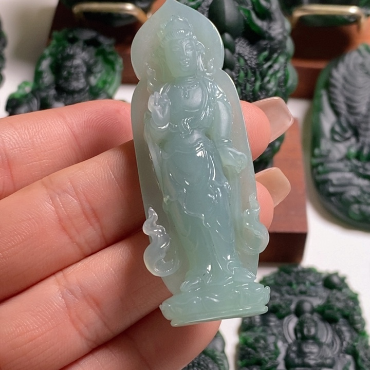 定制翡翠未镶嵌天然A货翡翠观音W