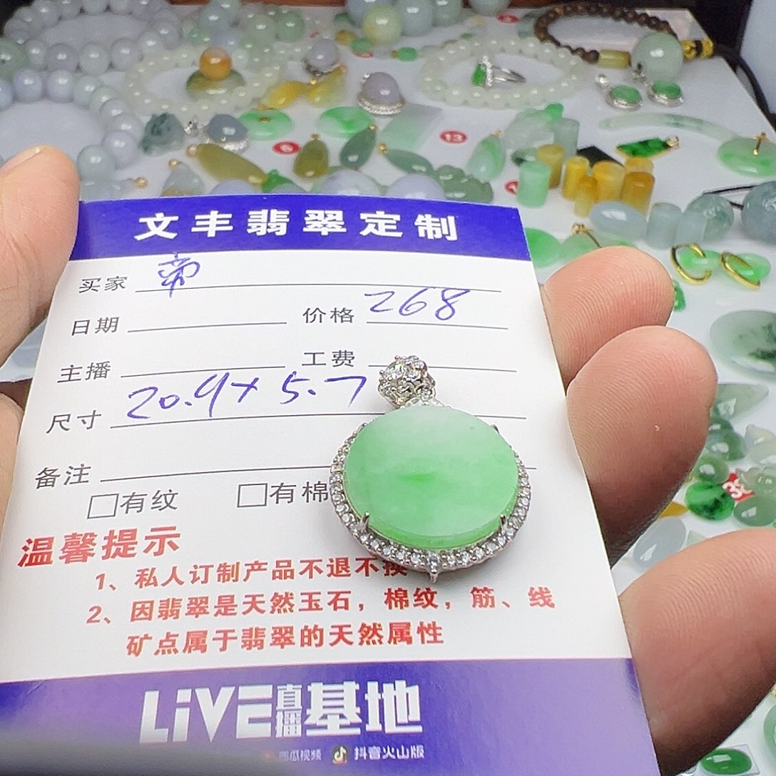 翡翠颈饰银S925镶嵌不**帝翡翠