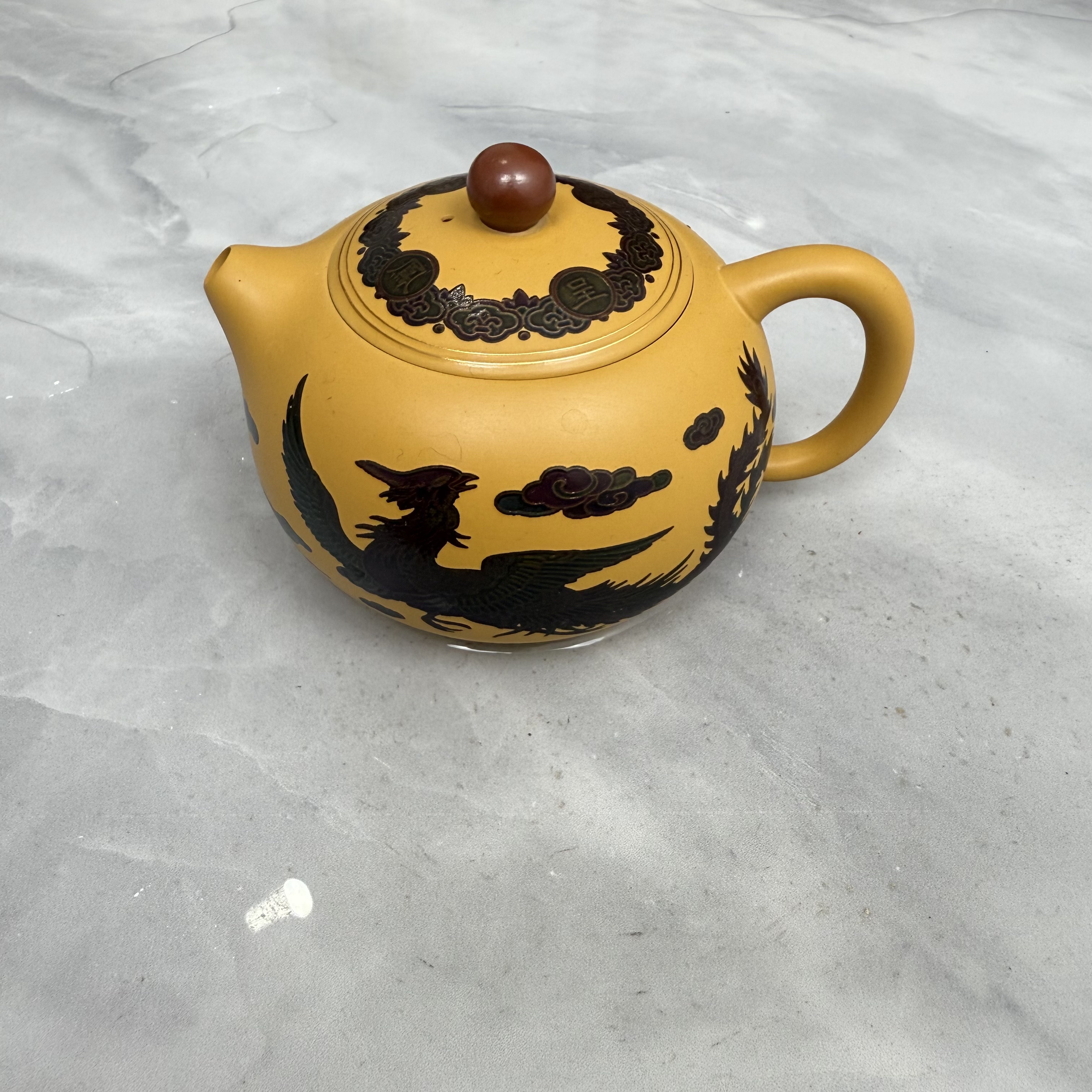 正宗黄段泥短嘴西施金丝走线工艺茶具G2