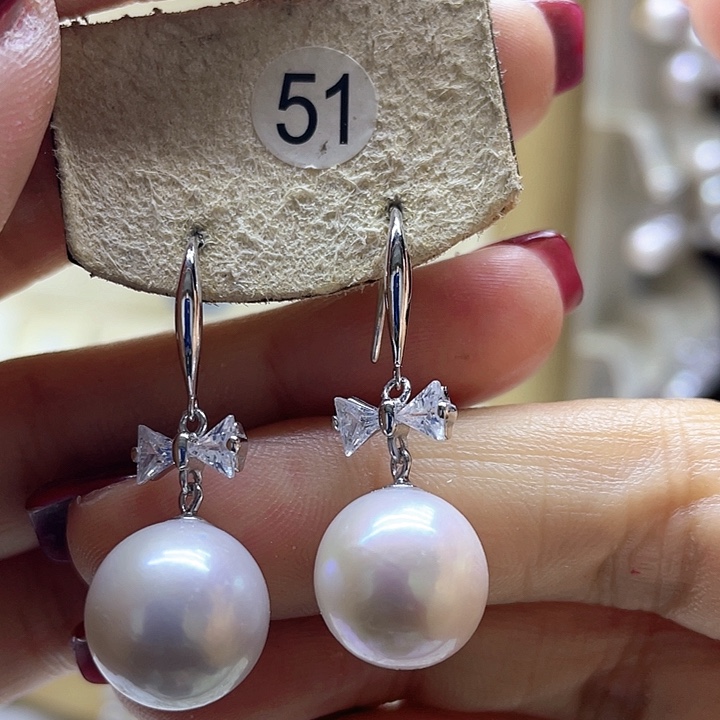 淡水珍珠耳饰银S925镶嵌