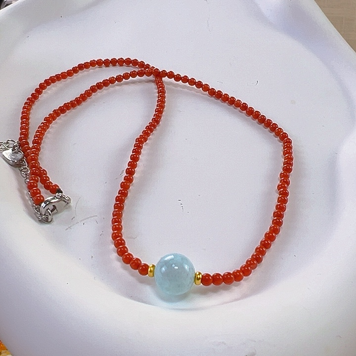 南红玛瑙手链未镶嵌锁骨链