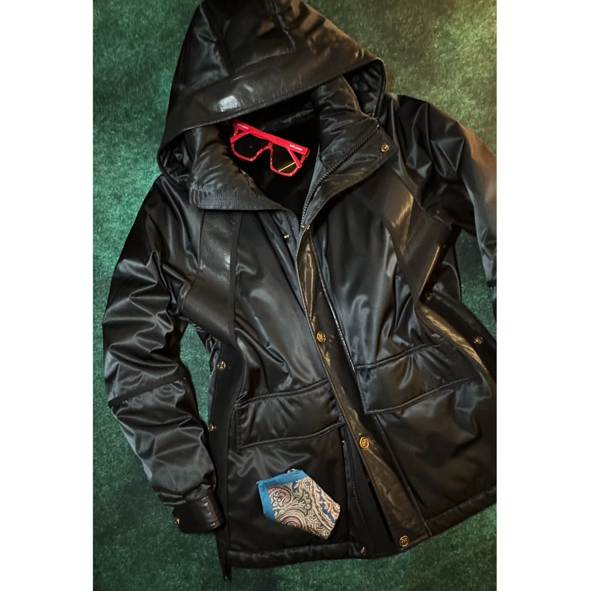 冬季缎面拼接派克羽绒服男时尚高端定制连帽加厚痞帅高级感男装