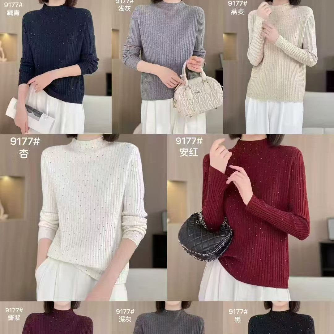 媛伊家长袖针织亮钻女装打底衫