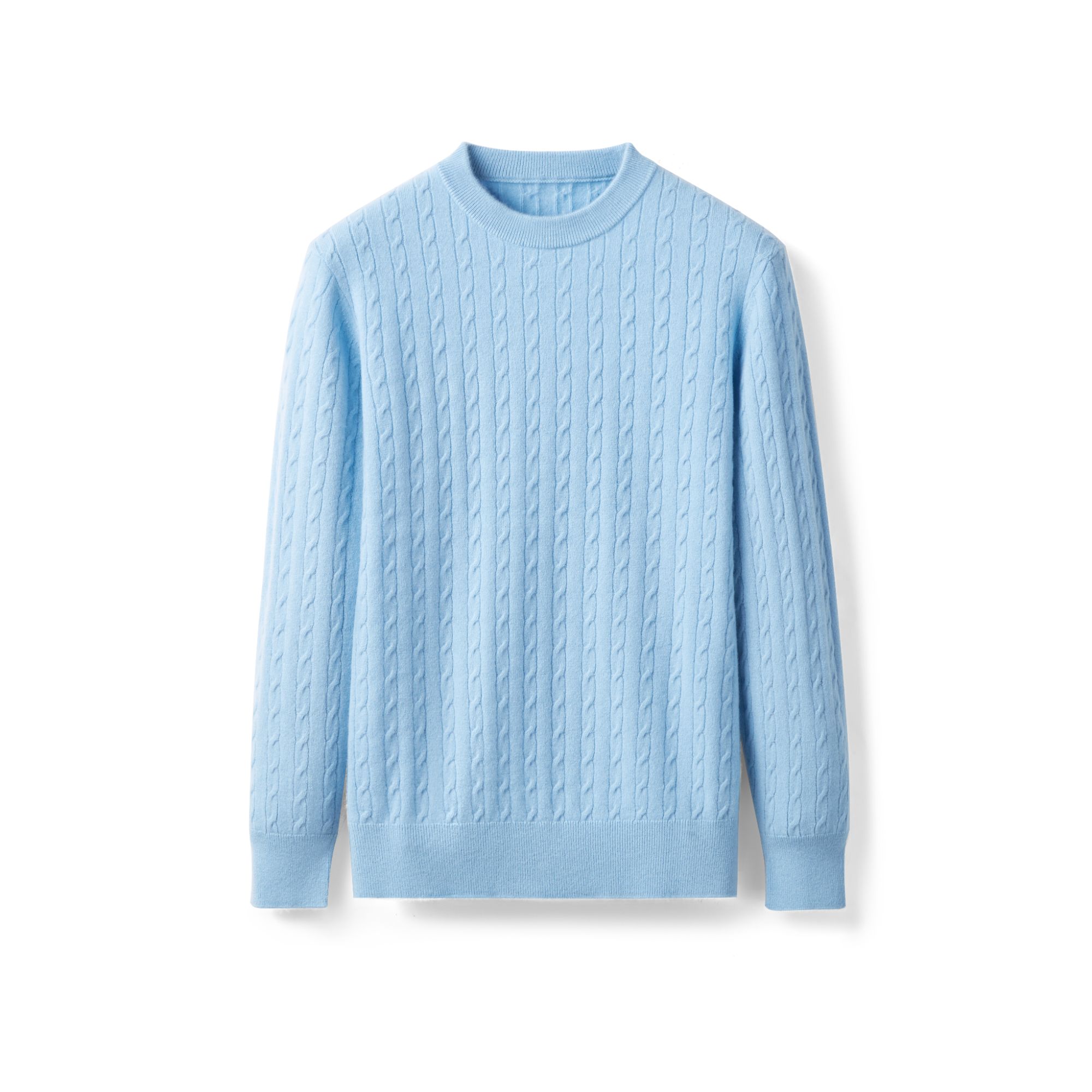 康赛妮14.5微米小山羊绒 绞花编织针织衫秋冬亲肤保暖羊绒衫9056