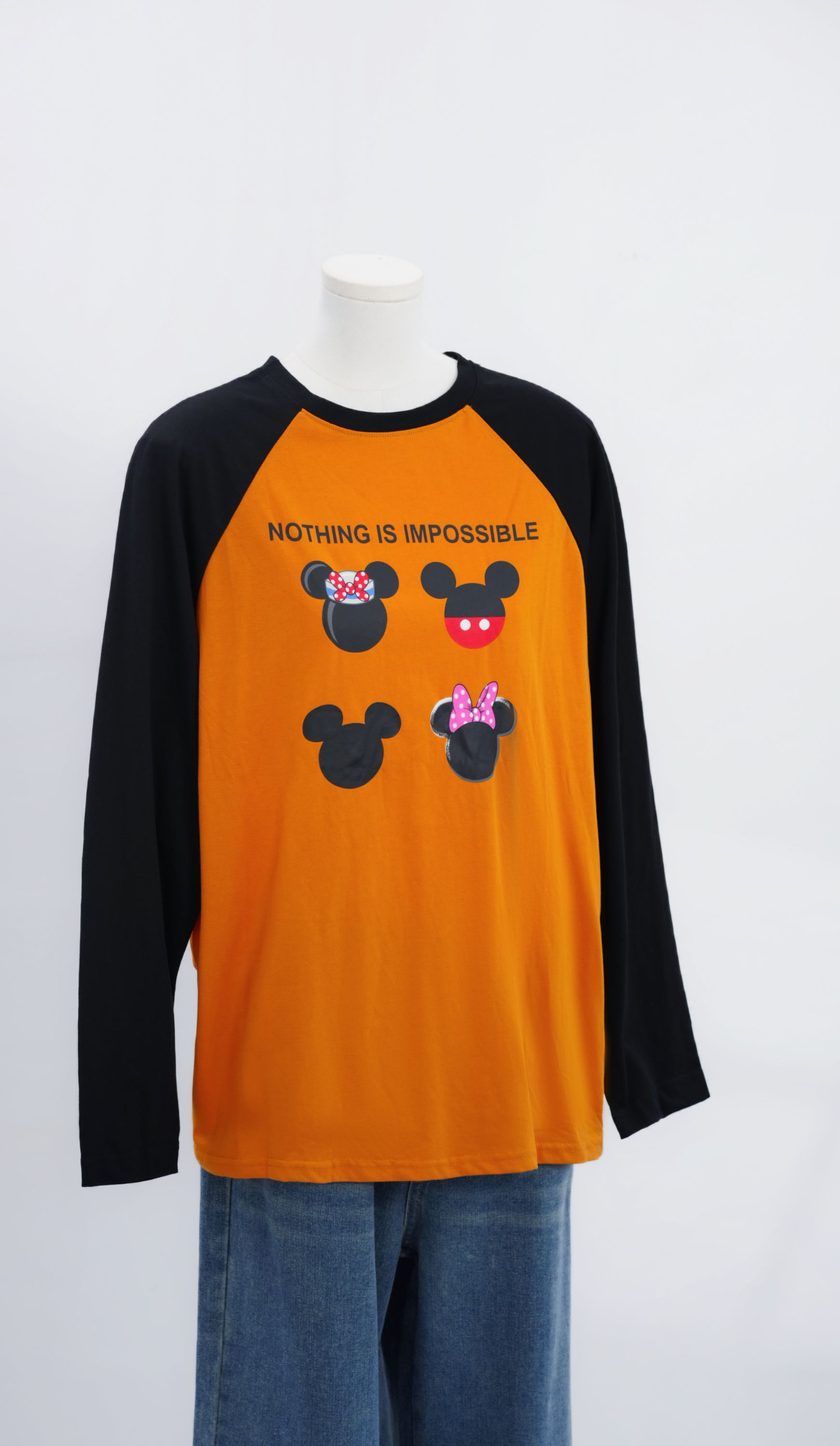 957宽松学院风中长款长袖T恤秋季春季套头撞色秋装休闲5598