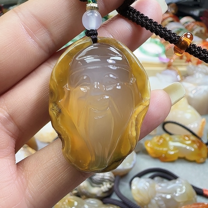 玛瑙/玉髓合金吊坠