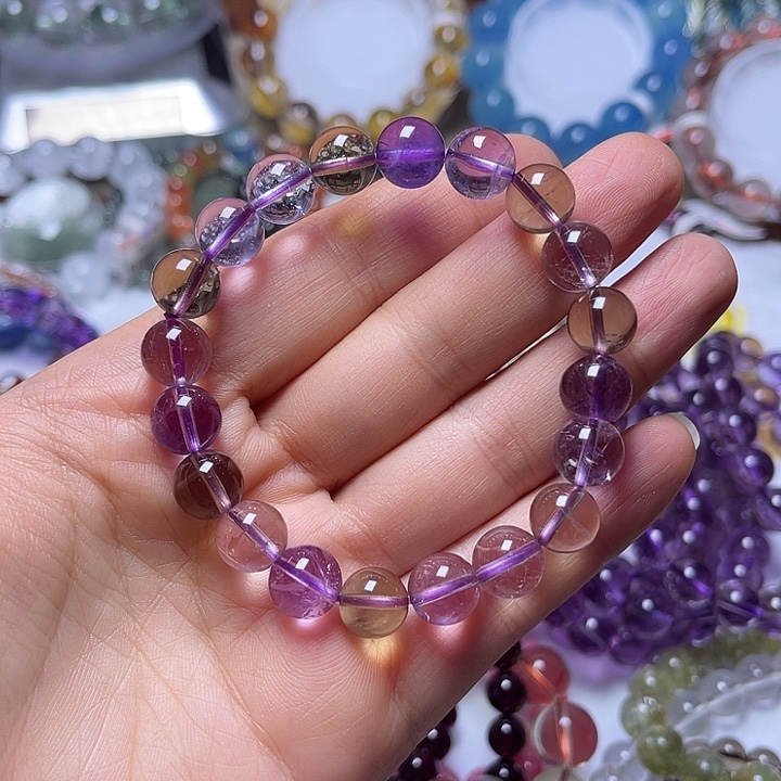 手链未镶嵌水晶紫黄晶