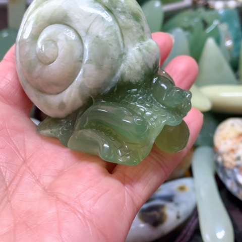 蛇纹石玉手把件未镶嵌