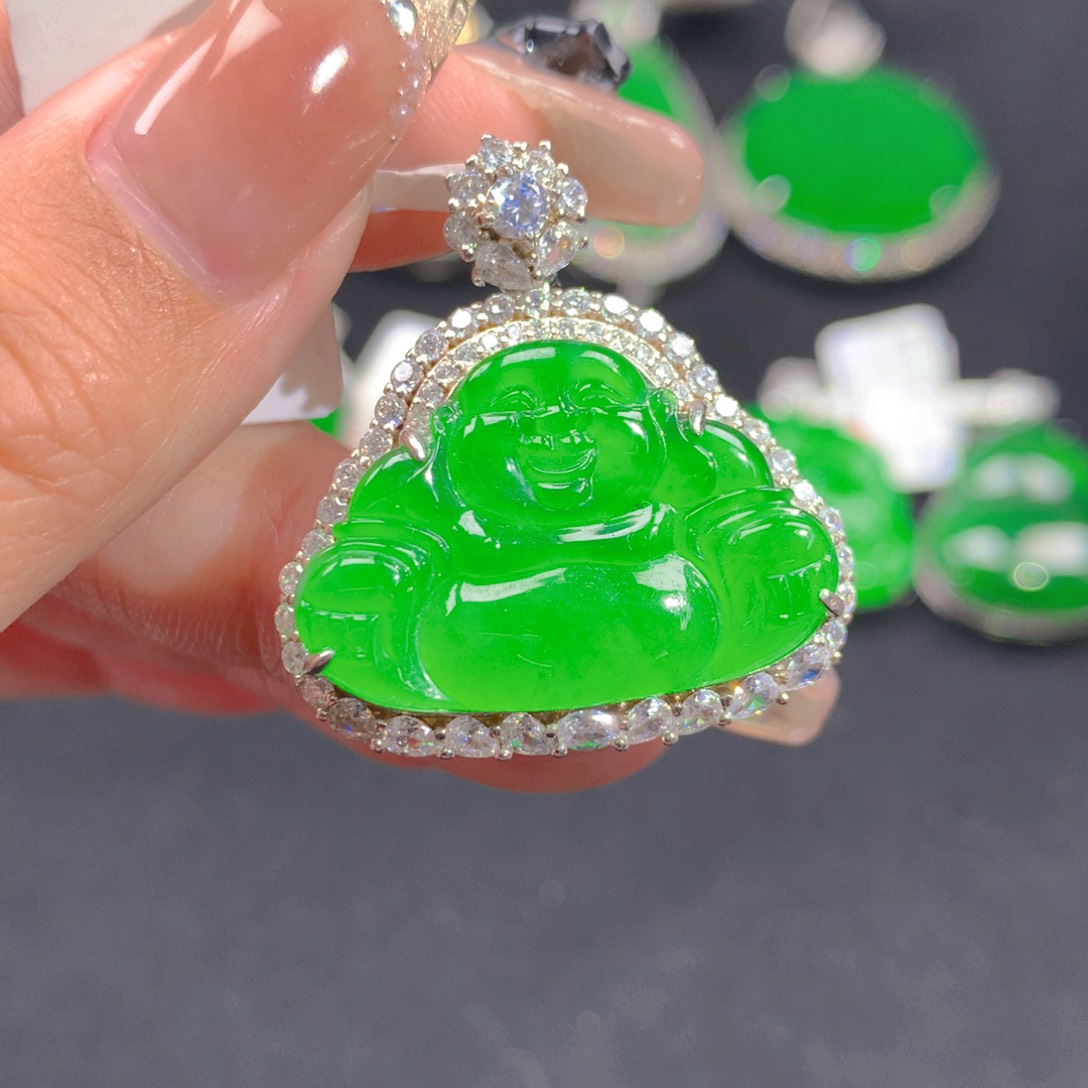 翡翠颈饰银S925镶嵌1111111111111