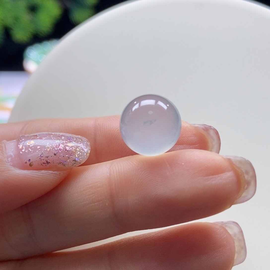 翡翠颈饰未镶嵌冰蓝飘色12.8*12.5mm