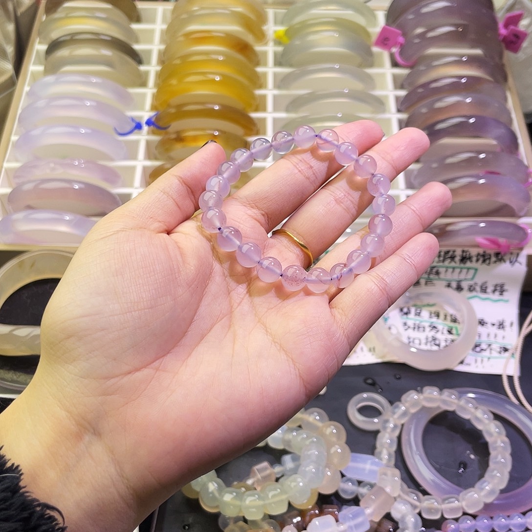 百***话玛瑙/玉髓合金手镯