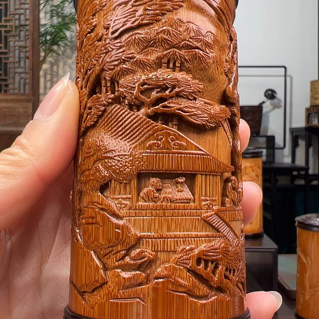 竹秋声赋茶叶罐竹