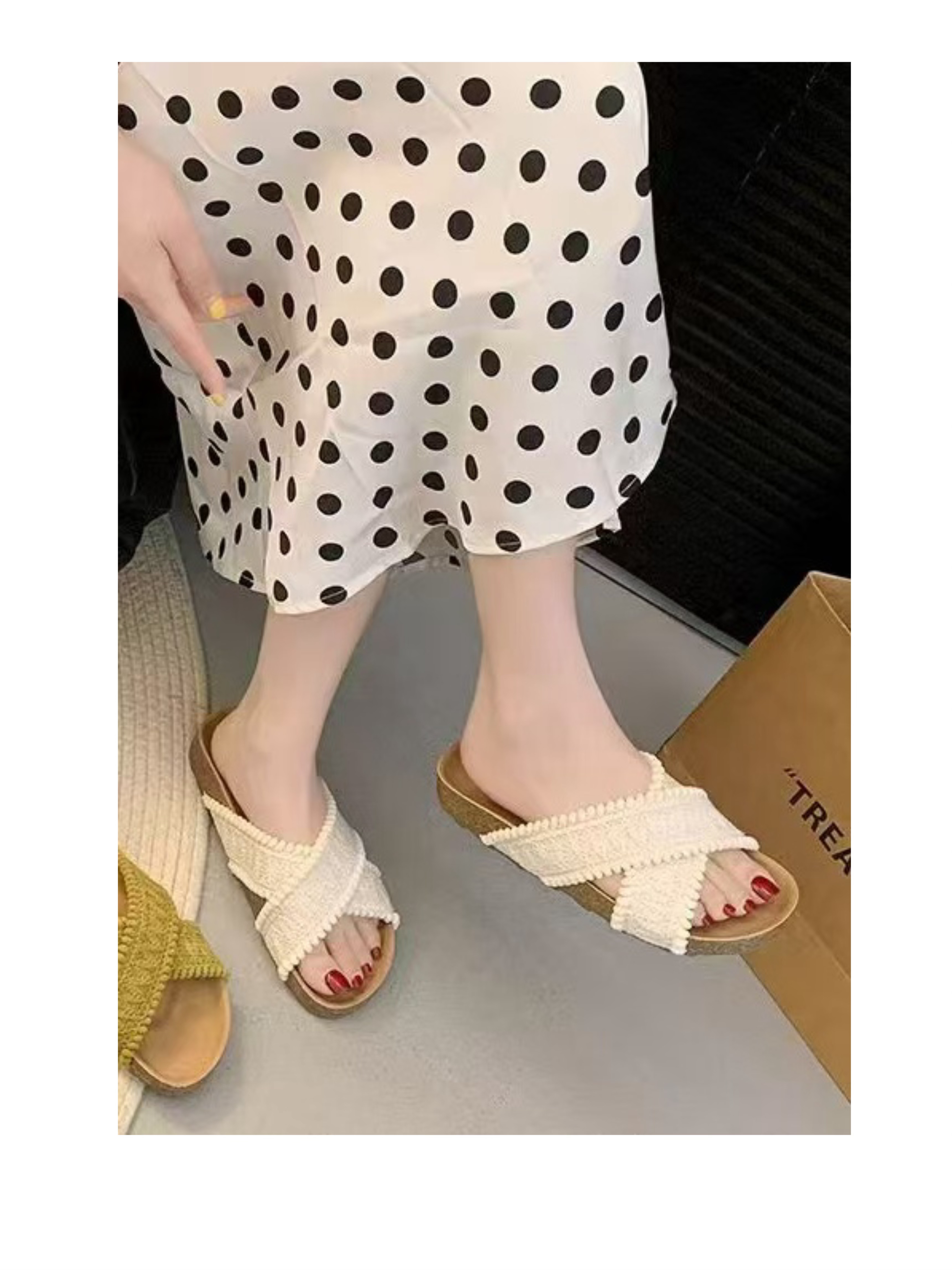 恩熙·慵懒风夏季百搭编织交叉托鞋女鞋6111