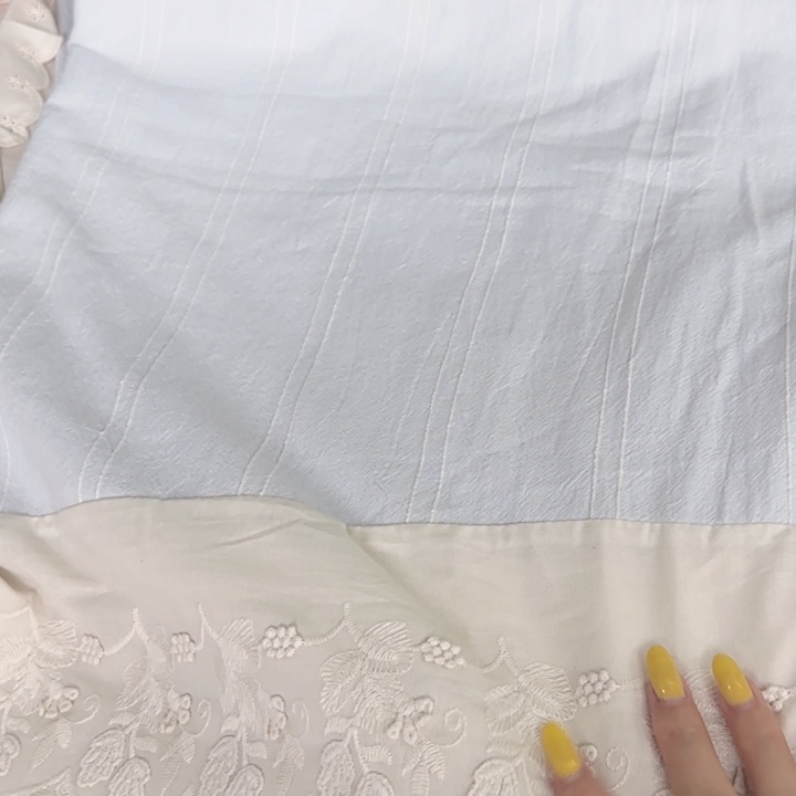 棉花蓝色条纹，法式床单