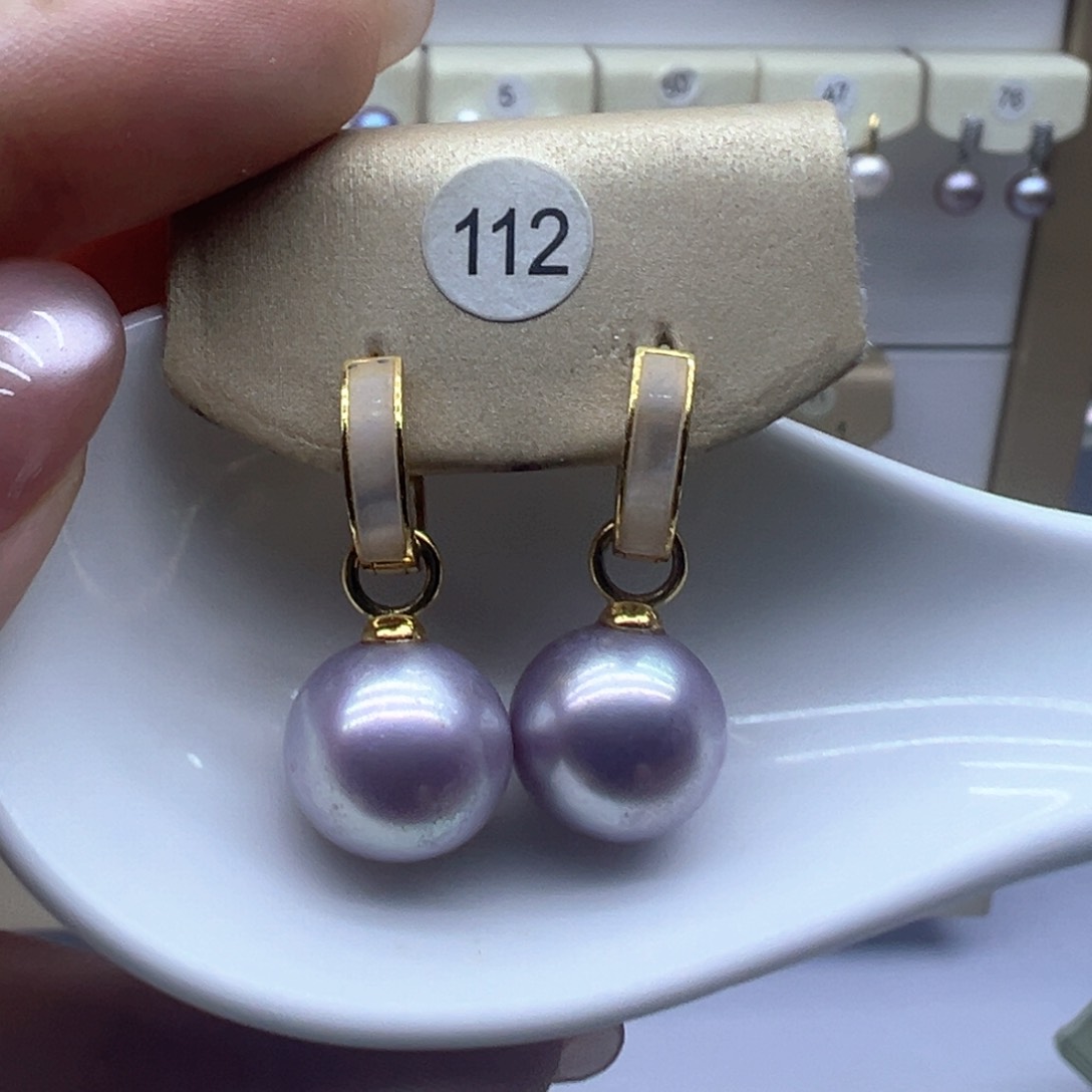 银S925镶嵌淡水珍珠耳饰