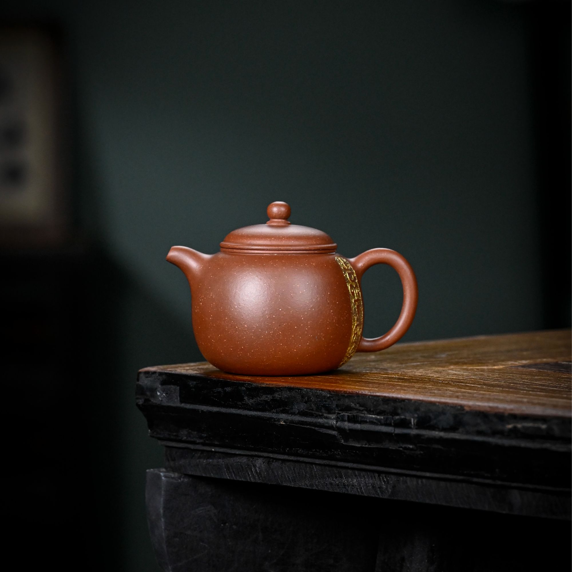 【底槽清·描金刻绘匏樽壶】老林出品原矿底槽清匏樽壶160CC