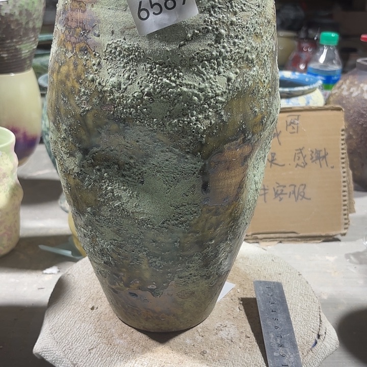 陶摆件高30，口14，瑕疵处理无孔，6589