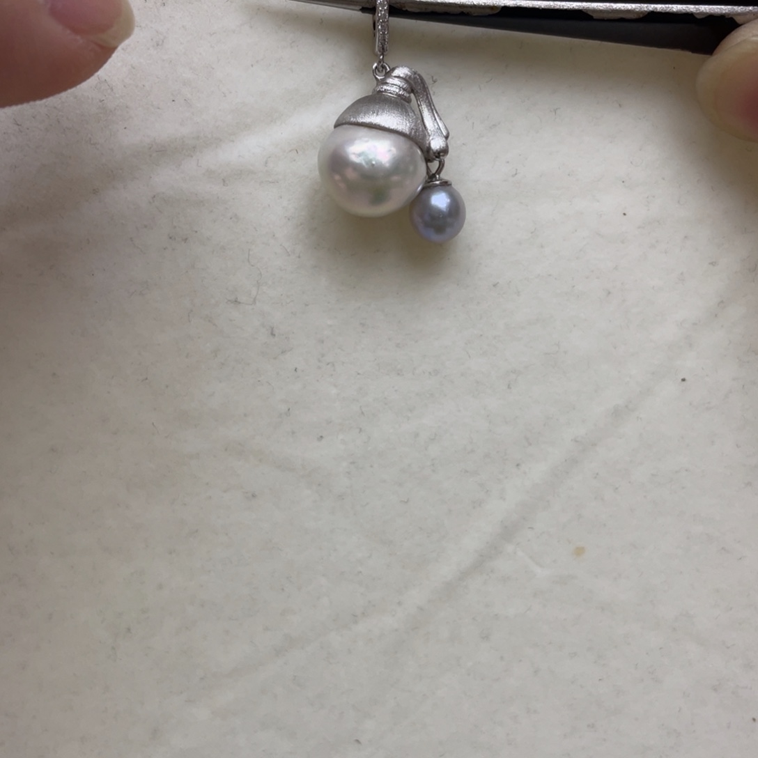 海水珍珠银S925镶嵌吊坠(不含链)