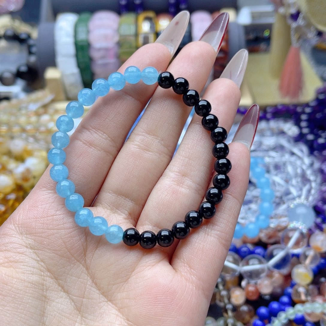 水晶手链银S925镶嵌换白水晶