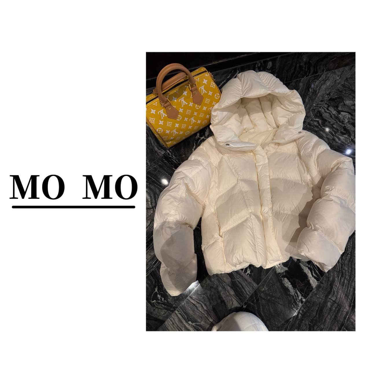 MOMO【豆腐果丁·羽绒服】2025新款90白鸭绒轻泡芙设计连帽宽松洋气