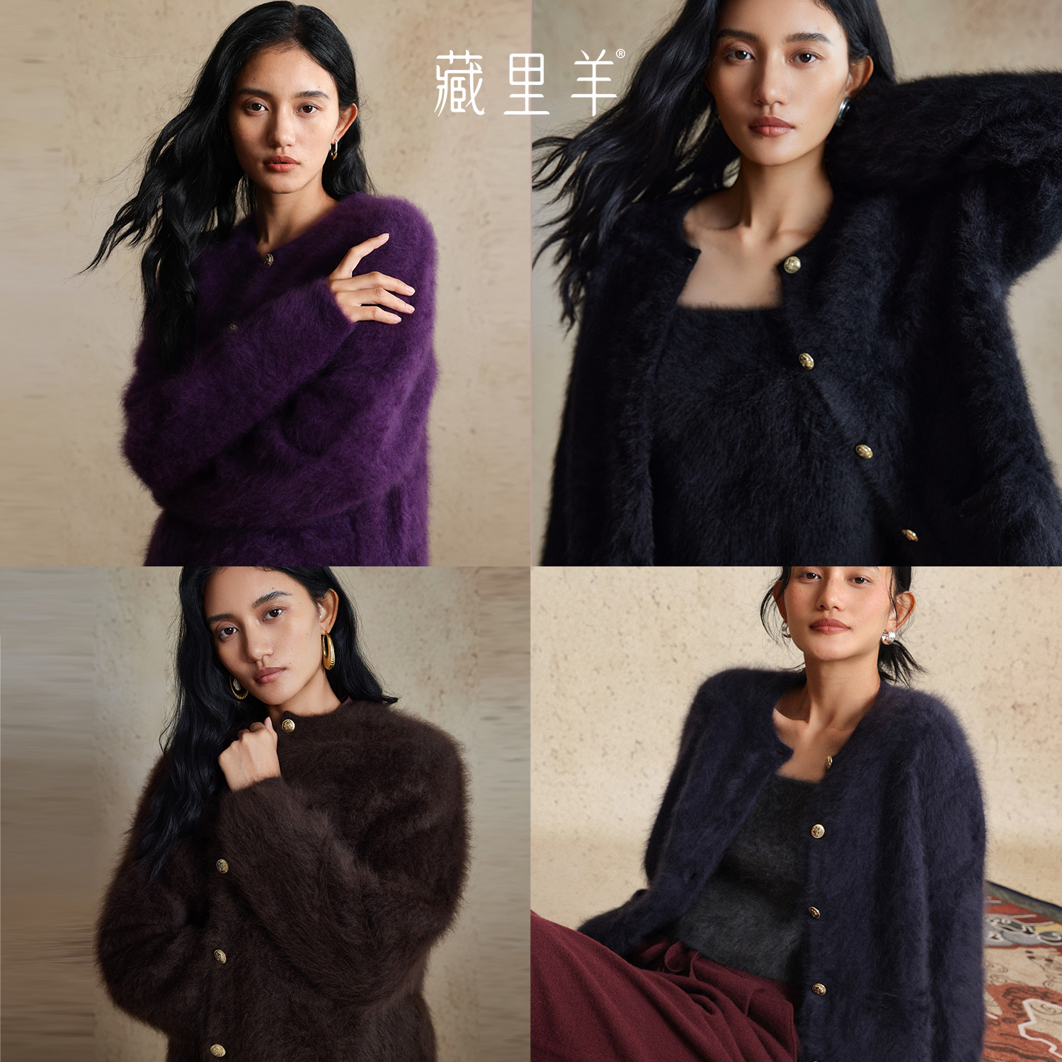 “兰帝专享”藏里羊 北美小动物毛毛 升级版 优雅小香风外套M1574