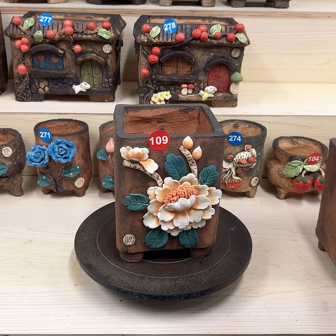 紫砂花盆109号内口12外高19