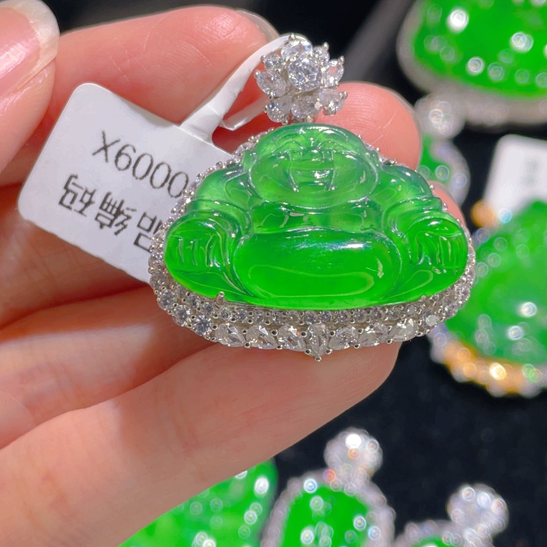 翡翠吊坠(不含链)银S925镶嵌